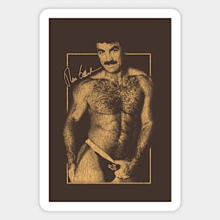 Tom Selleck 80s aesthetic Vintage Look Brown Magnet